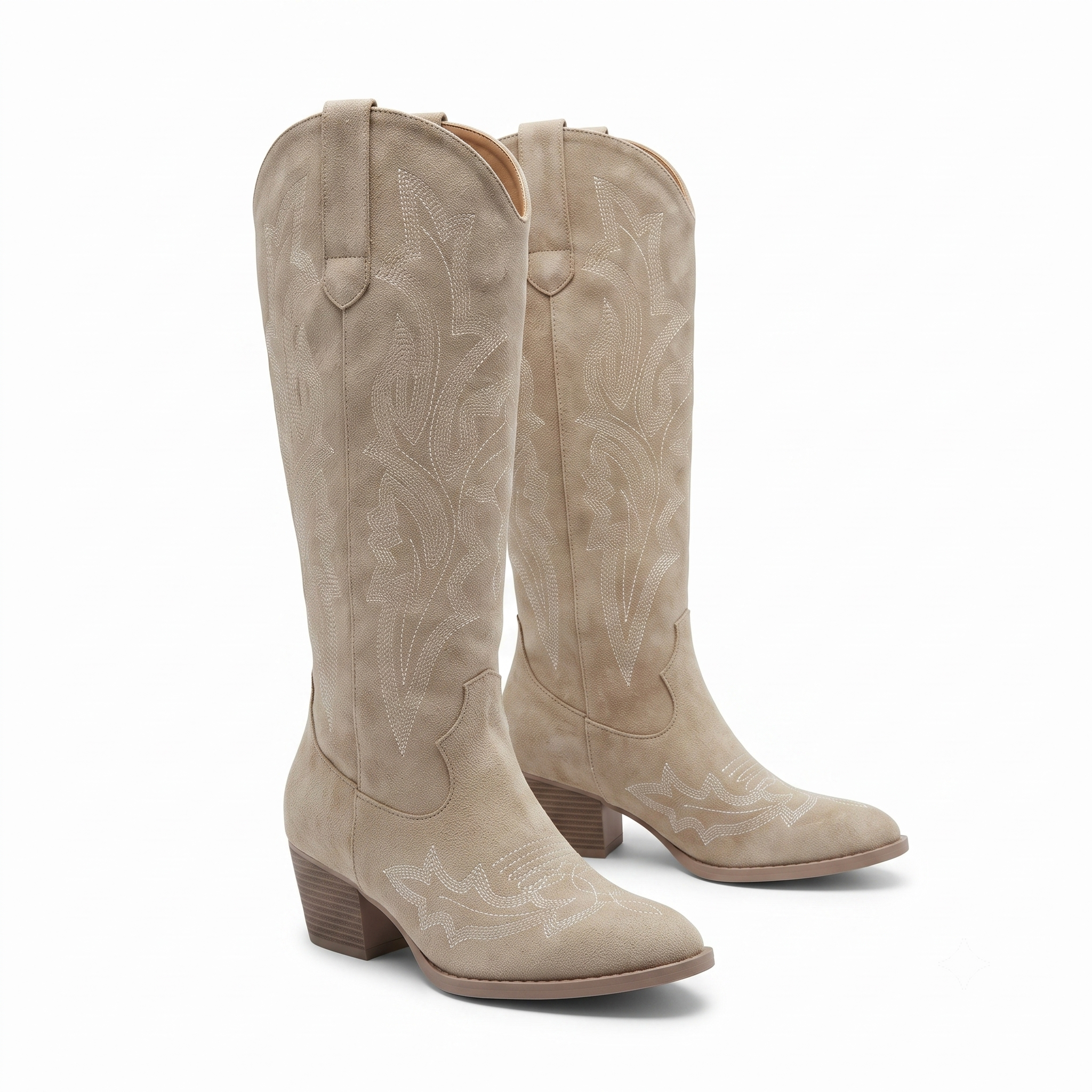 FOMOTI Women's Vintage Embroidered High-Heel Cowboy Boots